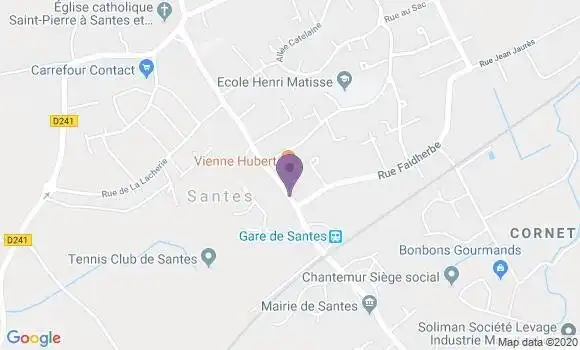Localisation Crédit Mutuel Agence de Santes