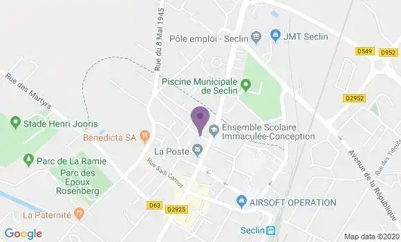Localisation Crédit Mutuel Agence de Seclin