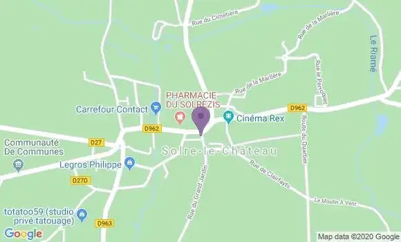 Localisation Crédit Mutuel Agence de Solre le Château