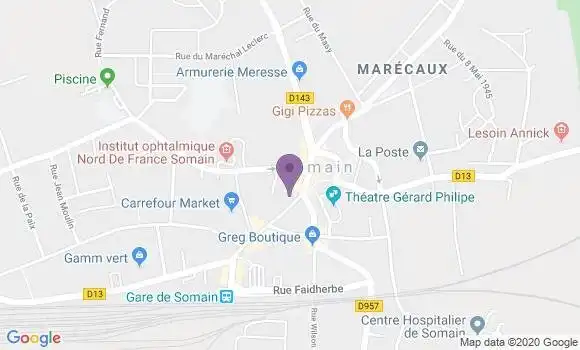 Localisation Crédit Mutuel Agence de Somain