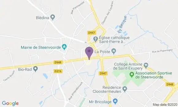 Localisation Crédit Mutuel Agence de Steenvoorde