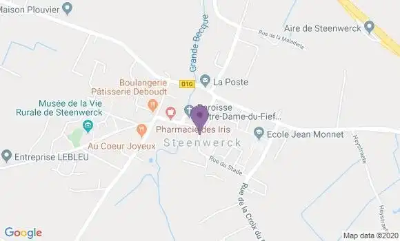 Localisation Crédit Mutuel Agence de Steenwerck