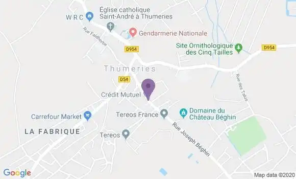 Localisation Crédit Mutuel Agence de Thumeries