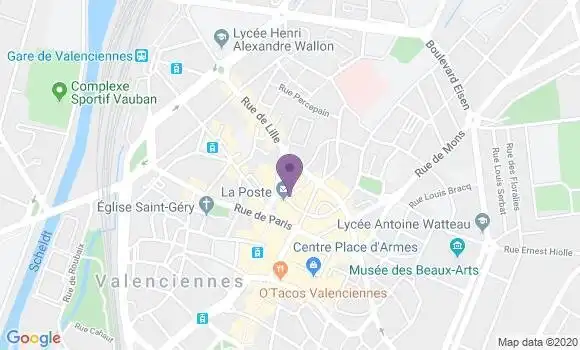 Localisation Crédit Mutuel Agence de Valenciennes