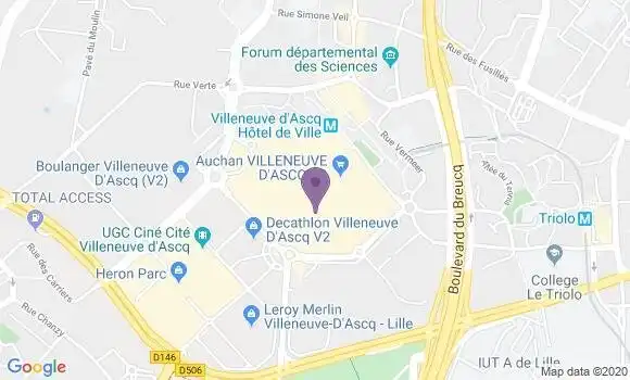 Localisation Société Générale Agence de Villeneuve d