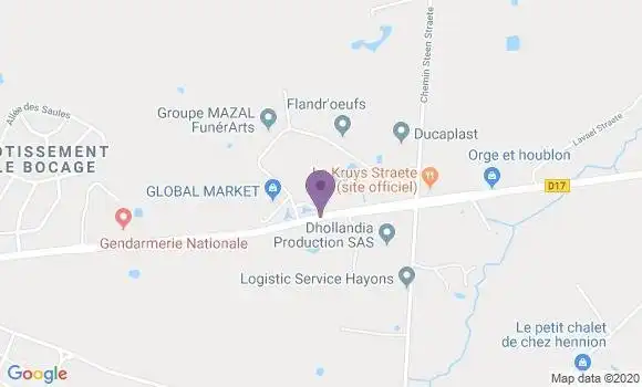Localisation Crédit Mutuel Agence de Wormhout