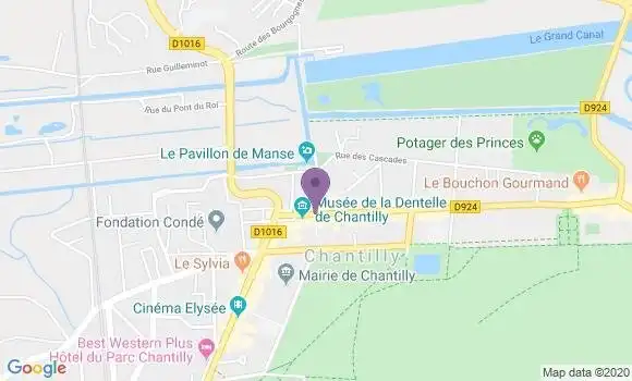 Localisation Crédit Mutuel Agence de Chantilly