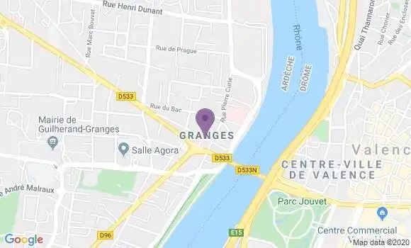 Localisation Société Générale Agence de Guilherand Granges