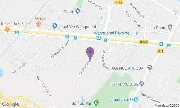 Localisation Société Générale Agence de Wasquehal