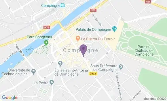 Localisation Crédit Mutuel Agence de Compiègne