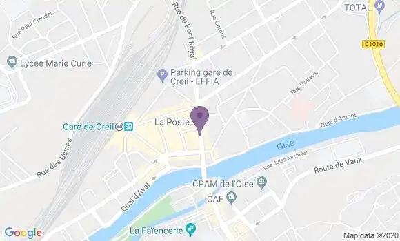 Localisation Crédit Mutuel Agence de Creil