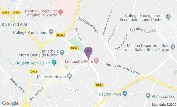 Localisation Crédit Mutuel Agence de Noyon
