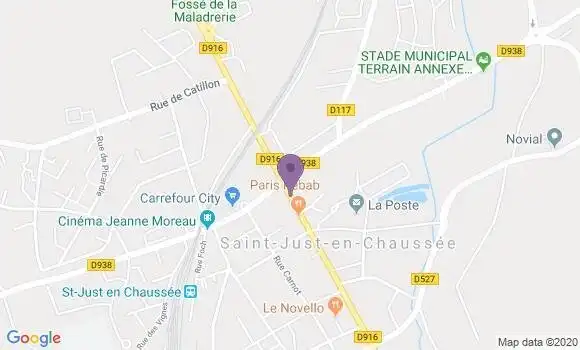 Localisation Crédit Mutuel Agence de Saint Just en Chaussée