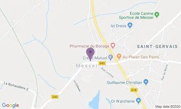 Localisation Crédit Mutuel Agence de Messei