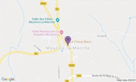 Localisation Crédit Mutuel Agence de Moulins la Marche