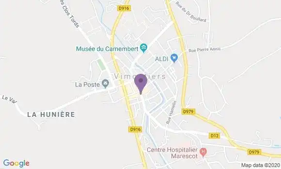Localisation Crédit Mutuel Agence de Vimoutiers