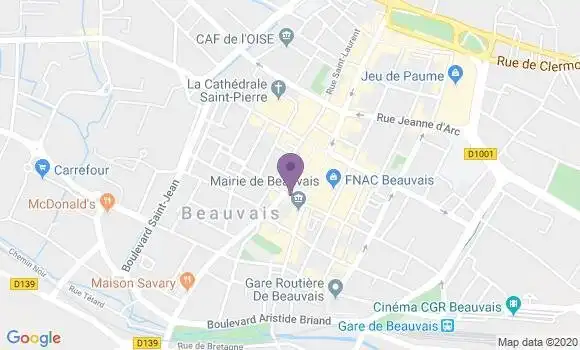 Localisation Société Générale Agence de Beauvais Jeanne Hachette