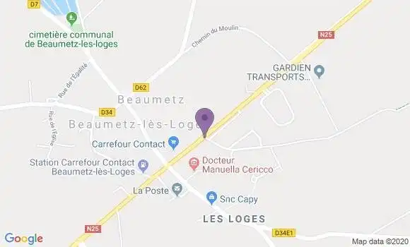 Localisation Crédit Mutuel Agence de Beaumetz les Loges