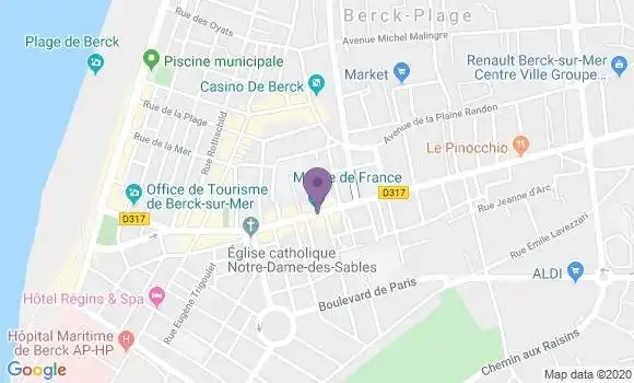 Localisation Crédit Mutuel Agence de Berck sur Mer