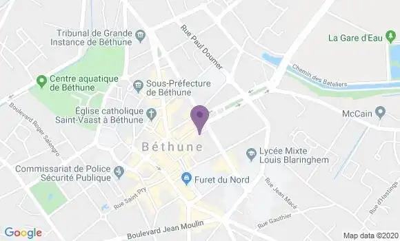 Localisation Crédit Mutuel Agence de Béthune