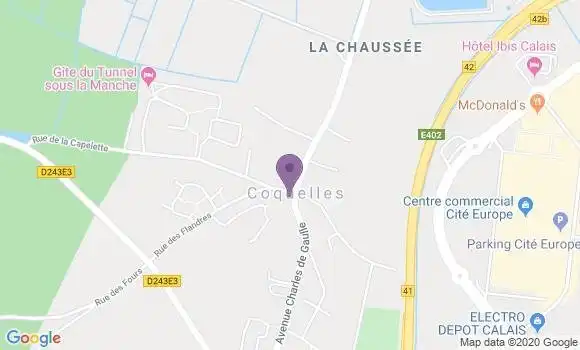 Localisation Crédit Mutuel Agence de Coquelle