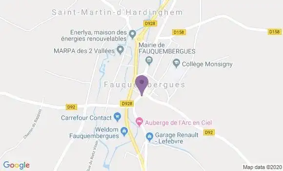 Localisation Crédit Mutuel Agence de Fauquembergues