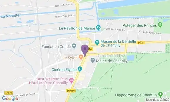 Localisation Société Générale Agence de Chantilly
