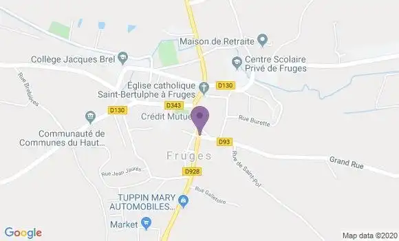 Localisation Crédit Mutuel Agence de Fruges