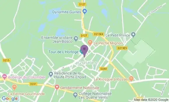 Localisation Crédit Mutuel Agence de Guines
