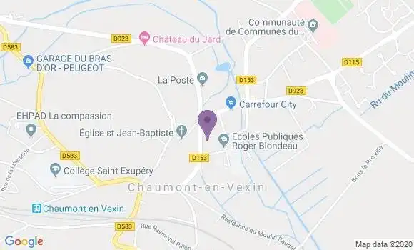 Localisation Société Générale Agence de Chaumont en Vexin