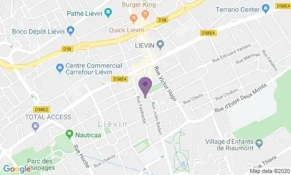 Localisation Crédit Mutuel Agence de Liévin