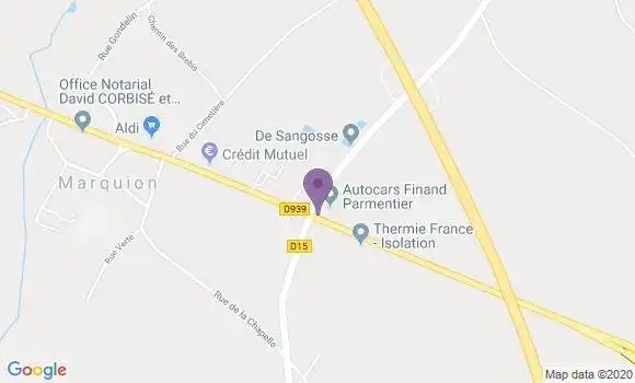 Localisation Crédit Mutuel Agence de Marquion