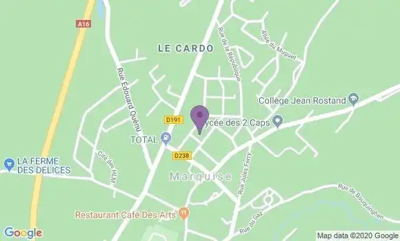 Localisation Crédit Mutuel Agence de Marquise