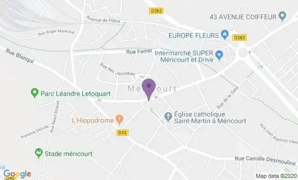 Localisation Crédit Mutuel Agence de Méricourt