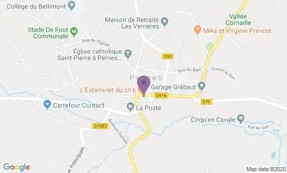 Localisation Crédit Mutuel Agence de Pernes en Artois