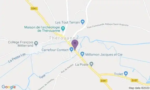 Localisation Crédit Mutuel Agence de Thérouanne
