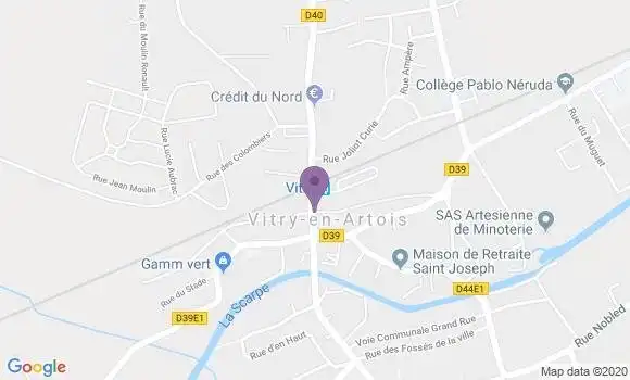Localisation Crédit Mutuel Agence de Vitry en Artois