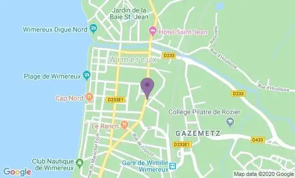 Localisation Crédit Mutuel Agence de Wimereux