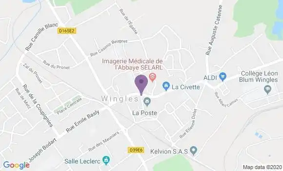 Localisation Crédit Mutuel Agence de Wingles