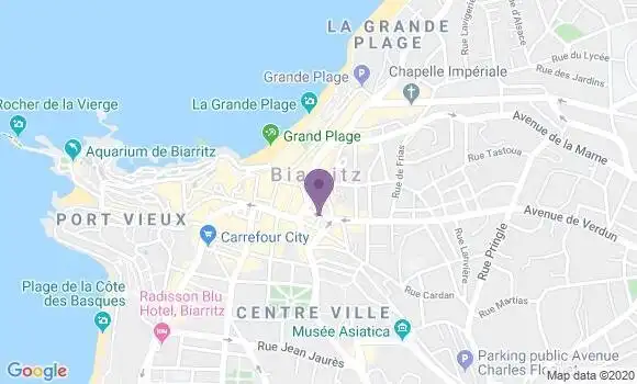 Localisation Crédit Mutuel Agence de Biarritz Clémenceau