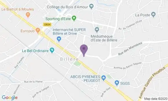 Localisation Crédit Mutuel Agence de Billère