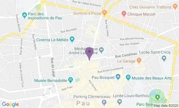 Localisation Crédit Mutuel Agence de Pau République