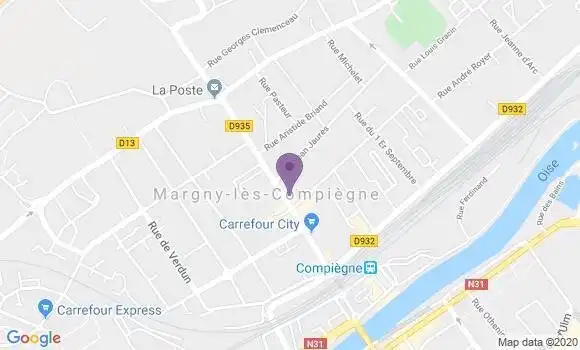 Localisation Société Générale Agence de Margny lès Compiègne