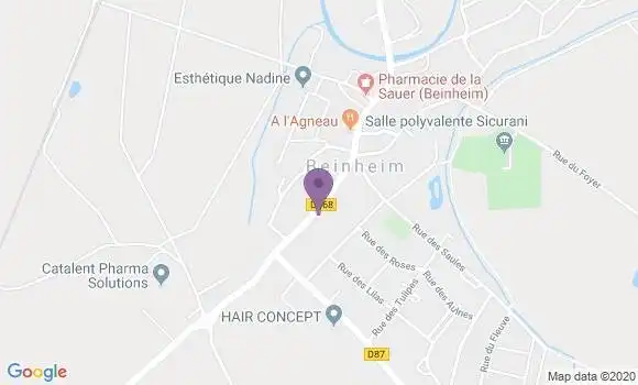 Localisation Crédit Mutuel Agence de Beinheim