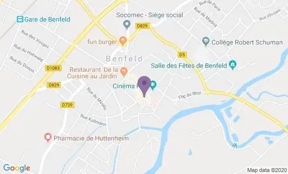 Localisation Crédit Mutuel Agence de Benfeld