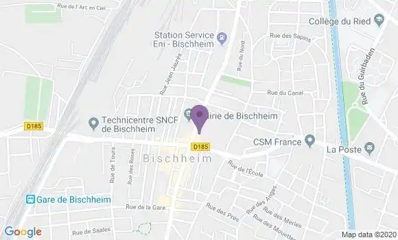 Localisation Crédit Mutuel Agence de Bischheim