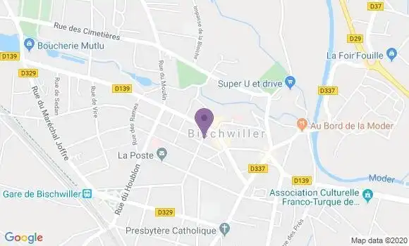 Localisation Crédit Mutuel Agence de Bischwiller