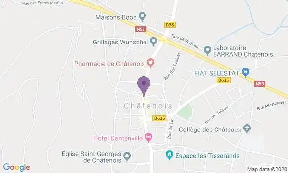 Localisation Crédit Mutuel Agence de Châtenois Haut Koenigsbourg