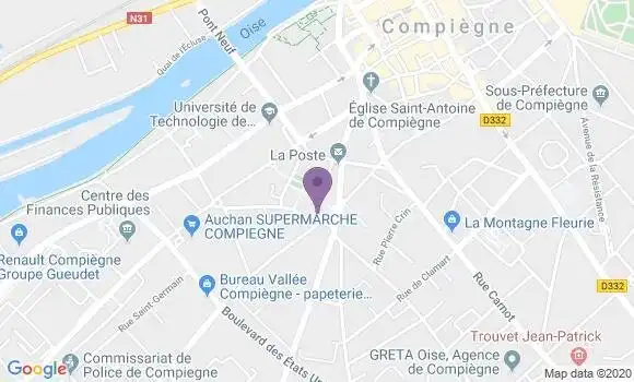 Localisation Société Générale Agence de Compiègne Saint Joseph