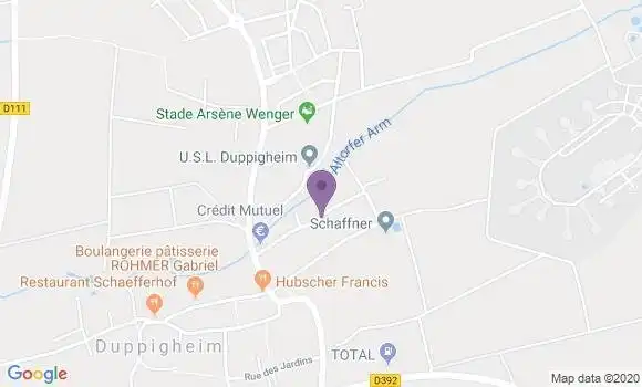 Localisation Crédit Mutuel Agence de Duppigheim